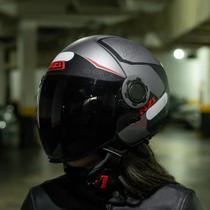 Capacete Moto NZI Ringway Duo Xtrainer Cinza/Vermelho Fosco - 58 Capacete Moto NZI Ringway Duo Xtrainer Cinza/Vermelho Fosco - 58