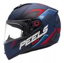 Capacete Moto Peels Icon 23 Element Azul Fosco Vermelho