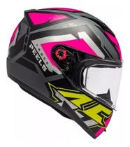 Capacete Moto Peels Icon 23 Track Cinza Escuro Pink Tamanho 58