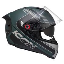 Capacete Moto Peels Icon Pro Field Verde Oculos Spoiler