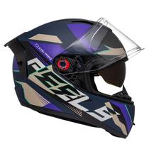 Capacete Moto Peels Icon Pro Fusion Azul Oculos Spoiler