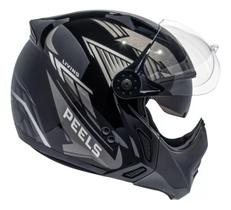 Capacete Moto Peels Mirage Living Preto Fosco Grafite Aberto