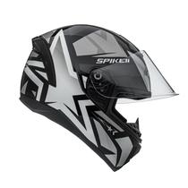 Capacete Moto Peels Spike 2 1ST Preto e Prata Brilhante Motociclista