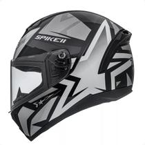 Capacete Moto Peels Spike 2 1st Preto Prata Brilhante Metal