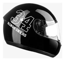 Capacete Moto Peels Spike Kings Preto e Vermelho Brilhante Motociclista