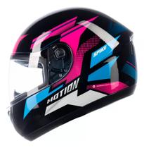 Capacete Moto Peels Spike Motion Preto Celeste Azul Brilhant