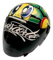 Capacete Moto Personalizado Tartaruga Turtle 46 Viseira Fumê Capacete Moto Personalizado Tartaruga Turtle 46 Viseira Fumê