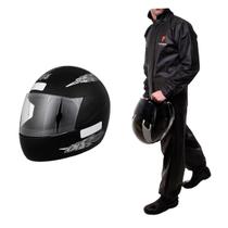 Capacete Moto Pro Tork Aberto Liberty 4 Four Preto Fosco + Capa de Chuva Pioneira