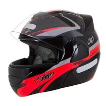 Capacete Moto Pro Tork V-Pro Jet Preto E Vermelho 58