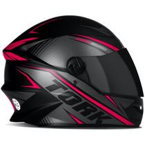 Capacete Moto R8 Pro Fosco Com Viseira Fumê Rosa Tamanho 60 Pro Tork