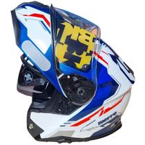 Capacete Moto Robocop Bieffe B-dynamic Attractie Azul Brilho