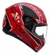 Capacete Moto Spike 2 Peels Stk Vermelho Preto Integral