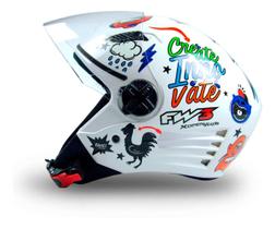 Capacete Moto Tamanho 58 Modelo X Open Stickers Aberto Branco C/ Viseira - Fw3 Capacete Moto Tamanho 58 Modelo X Open Stickers Aberto Branco C/ Viseira - Fw3