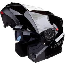 Capacete Moto Texx Escamoteavel Gladiator V3 Preto Brilhante