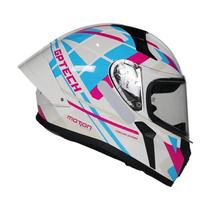 Capacete motociclista esportivo fechado moto gp tech sense motion branco azul casco abs Capacete motociclista esportivo fechado moto gp tech sense motion branco azul casco abs