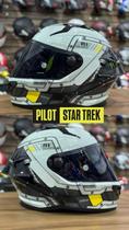 Capacete motociclista fechado esportivo moto gp tech pilot star trek branco casco abs ventilado Capacete motociclista fechado esportivo moto gp tech pilot star trek branco casco abs ventilado