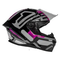 Capacete motociclista feminino fechado esportivo moto gp tech pilot blade casco preto rosa brilhante abs tam 56 Capacete motociclista feminino fechado esportivo moto gp tech pilot blade casco preto rosa brilhante abs tam 56