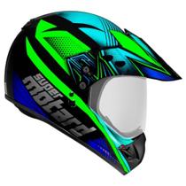 Capacete Motociclista Motocross Ebf Super Motard Action