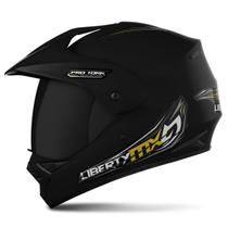Capacete Motociclista Motocross Trilha Enduro Fechado Pro Tork Liberty Mx Pro Vision Viseira Fumê
