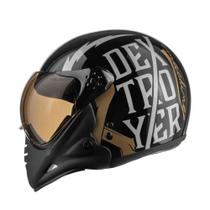 Capacete motociclistico Peels Burn F-21 Queixeira removivel Tamanho do capacete:60Cor:Preto Brilhoso com Prata