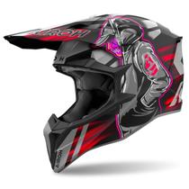 Capacete Motocros Airoh Wraap Cyber Vermelho Trilha Off Road