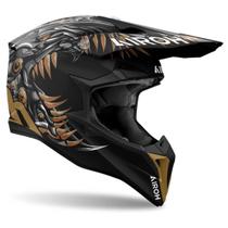 Capacete Motocross Airoh Wraap Cyborg Preto Trilha Off Road Capacete Motocross Airoh Wraap Cyborg Preto Trilha Off Road