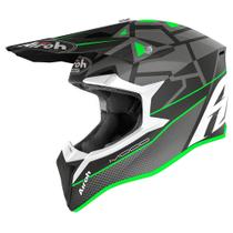 Capacete Motocross Airoh Wraap Mood Verde Trilha Off Road