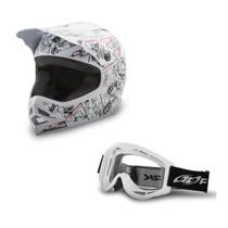 Capacete Motocross Infantil Pro Tork Cartoon Racing + Óculos Pro Tork 788
