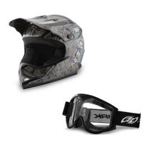 Capacete Motocross Infantil Pro Tork Cartoon Racing + Óculos Pro Tork 788