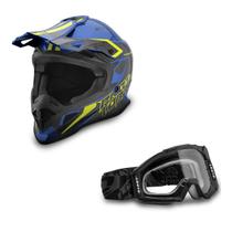 Capacete Motocross Pro Tork Fast Brave + Óculos Pro Tork Blast