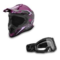 Capacete Motocross Pro Tork Fast Brave + Óculos Pro Tork Blast