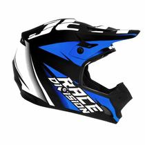 Capacete Motocross Th1 Pro Tork Jett Factory Edition Neon Miami Blue Tam 60