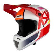 Capacete Motocross Trilha Asw Bridge Branco Vermelho Tam 58