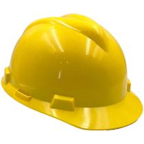 Capacete MSA V-Gard C/ Carneira Push Key e Jugular Amarelo CA 498