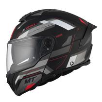 Capacete Mt Atom2 Bast Preto Cinza E Branco Fosco Articulado