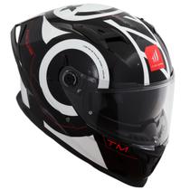 Capacete Mt Braker Sv Inox Preto E Branco Com Óculos Interno Capacete Mt Braker Sv Inox Preto E Branco Com Óculos Interno