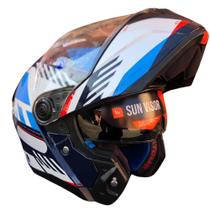 Capacete MT Helmets ATOM 2 Edix D7 Azul Brilho