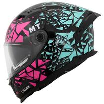Capacete Mt Helmets Braker Sv Preto Rosa Brilho Crash B8 -