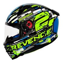 Capacete MT Helmets Revenge 2 Baye Matt Azul e Amarelo