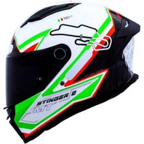 Capacete Mt Helmets Stinger 2 Grand Prix Paises A0 Italia Branco Vermelho Esportivo Capacete Mt Helmets Stinger 2 Grand Prix Paises A0 Italia Branco Vermelho Esportivo