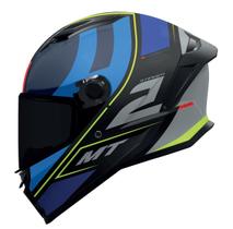 Capacete MT Helmets Stinger 2 Poun B6 - Preto/Cinza/Azul Fosco