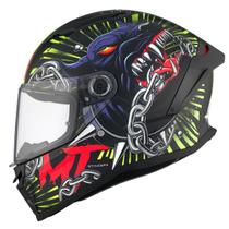 Capacete Mt Stinger 2 Akin A3 Cão Preto Fosco Vermelho