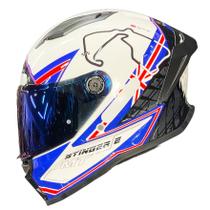 Capacete MT Stinger 2 Grand Prix Reino Unido Paises Moto Capacete MT Stinger 2 Grand Prix Reino Unido Paises Moto
