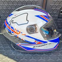 Capacete Mt Stinger 2 Grand Prix Reino Unido Uk Inglaterra Capacete Mt Stinger 2 Grand Prix Reino Unido Uk Inglaterra