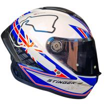 Capacete Mt Stinger 2 Grand Prix Reino Unido Uk + Vis Fumê Capacete Mt Stinger 2 Grand Prix Reino Unido Uk + Vis Fumê