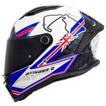 Capacete MT Stinger 2 Grand Prix Reino Unido United Kingdom Países Brilhante Tamanho:58Cor:branco e azul Capacete MT Stinger 2 Grand Prix Reino Unido United Kingdom Países Brilhante Tamanho:58Cor:branco e azul