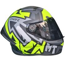 Capacete Mt Stinger 2 Meld B3 Amarelo Fluor Fosco + Vis Fumê