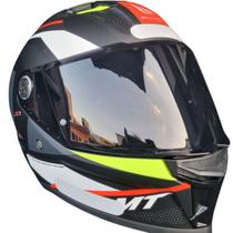 Capacete Mt Stinger2 Cheste C0 Preto Branco Fosco + Vis Fumê