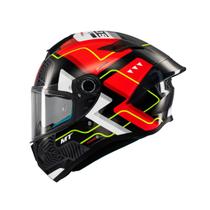 Capacete Mt Targo S Brik C5 Preto E Vermelho Com Spoiler Capacete Mt Targo S Brik C5 Preto E Vermelho Com Spoiler