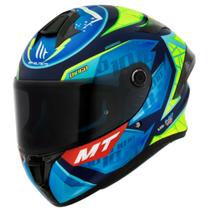 Capacete Mt Targo S Diogo Moreira C7 Mate Azul verde Fosco